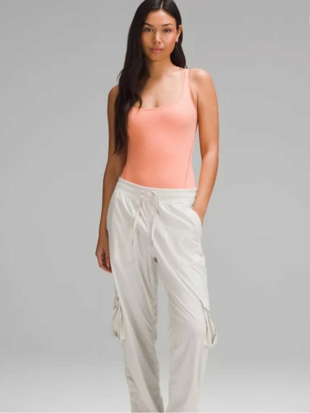 Lululemon Nulu Ultrasoft Wundermost Bodysuit, Coral Kiss, small, new condition